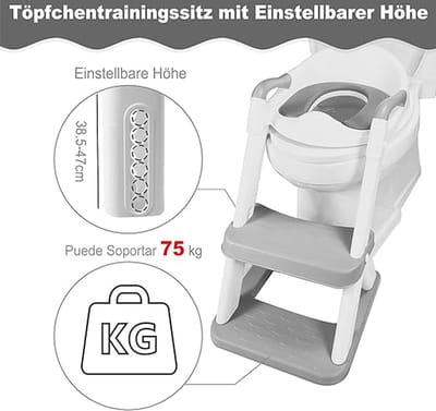 toiletbril voor kinderen, kindertoilet, toiletbril voor peuters met trap, toiletbevestiging voor kinderen,