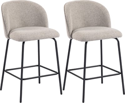 HOMCOM Barkruk-Polyester, Staal-55L x 50B x 93H cm-Lichtgrijs