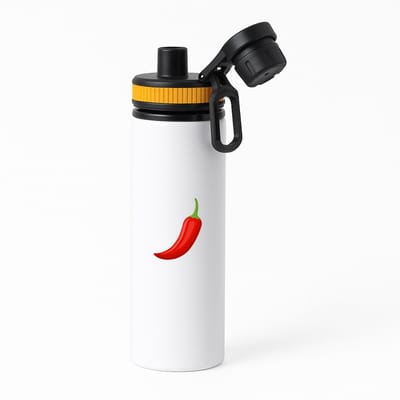 Hacebo® - Rode peper waterfles met draaidop oranje - Groente - Groente liefhebbers - Chillipeper - pittige peper - water fles - 850ML