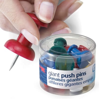 Extra Grote Prikspelden 38mm Assorti Kleuren - 12 Stuks