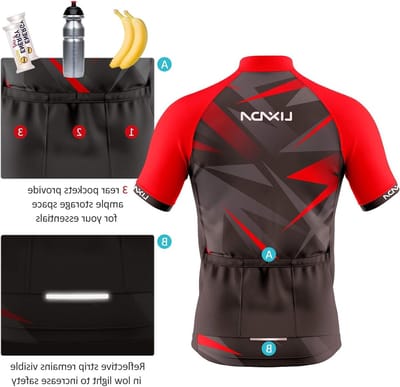 Fietsoutfit voor Mannen, Korte Mouwen Zomer Jersey en Shorts met Padding voor Mountainbiken en Buitenactiviteiten
