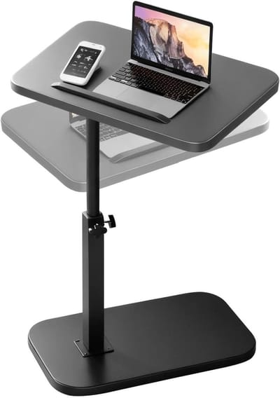 Bijzettafel C-vorm - Slabank tafel - Laptop & Koffie - 360 Graden Draaibaar - 45-80 cm Hoogte - Zwart