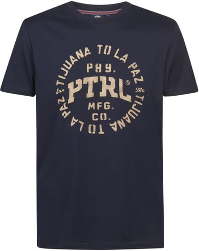 Petrol Industries - Heren T-shirt met print Plata - Blauw - Maat S