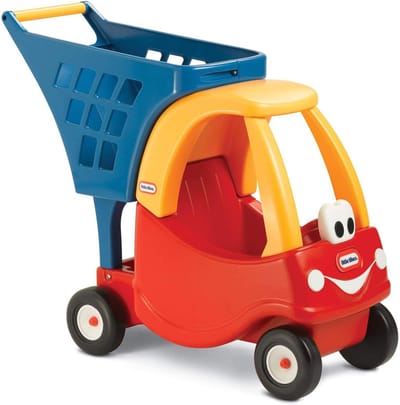 Winkelwagen Speelset - Peuter Boodschappenkar - Rollenspel Spelen - Duurzaam Kunststof - 56 x 48 x 27 cm - Rood Geel