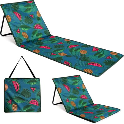 Dailygoods- Strandmat Opvouwbaar Lichtgewicht - Verstelbare Strandmat - Draagbare Zonnebaden Fauteuil - Ondersteuning - Comfortabele Ontspanning - Strandstoel