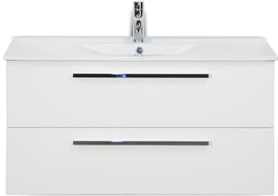 Seville Badmeubelset 100 cm - Wit Hoogglans - Keramische Wastafel Wit Enjoy