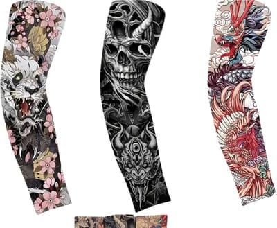 Livano Tattoo Sleeve - Voor Volwassenen - Mouw - Tatoeage - Arm Warmer - Zonbescherming - UV Beschermend - 3 Stuks