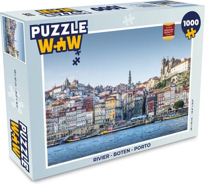 Puzzel Rivier - Boten - Porto - Legpuzzel - Puzzel 1000 stukjes volwassenen