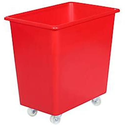Rechthoekige container, kunststof, verrijdbaar, 135 l, rood