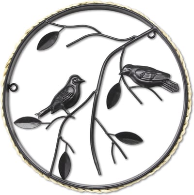 Art for the Home Metal Art Vogels op tak zwart diameter 30cm