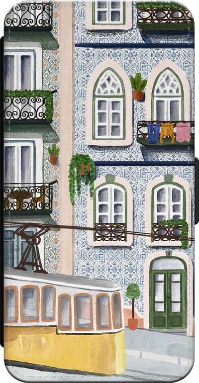 Leuke Telefoonhoesjes - Bookcase hoesje geschikt voor iPhone 14 bookcase leer - Lissabon - Lissabon - Wallet case met pasjeshouder - Print / Illustratie - Multi