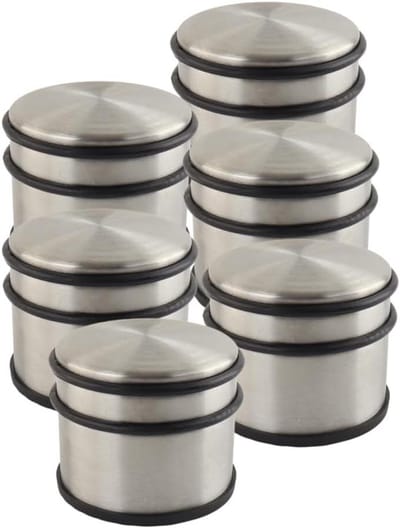 Deurstoppers - Deurvastzetter Deurbuffer - Binnendeuren Beschermen - Antislip RVS - 6 stuks 9cm - Zilverkleurig