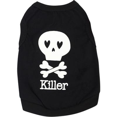 Gilet de sécurité pour chien Vêtements d'été pour chien XS-L Noir T-shirts pour chiot pour petits chiens Chihuahua Yorkie Carlin Chat Gilet Costume L