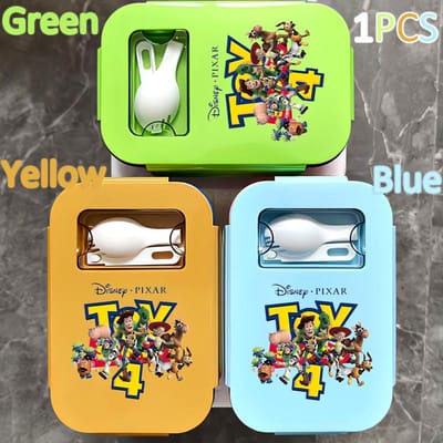 Lunchbox 1000ML Toy Story Bento Lunchbox Voedseldoos Blauw Ingepakte Doos Sheriff Woody Pride Buzz Lightyear Kinderen Gttf Green 1PCS