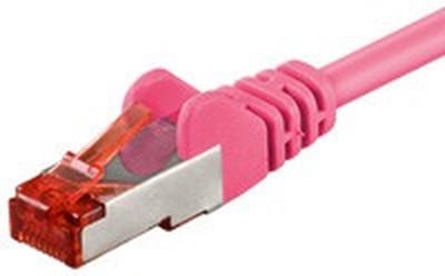 Danicom CAT6 S/FTP (PIMF) patchkabel - 0,25 meter roze - netwerkkabel - internetkabel - UTP kabel - RJ45 - 1000 mbit/s