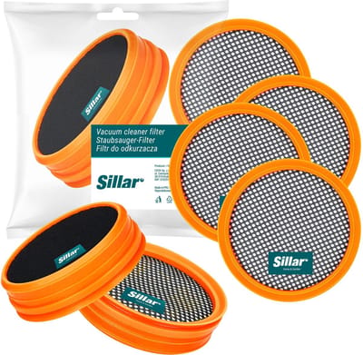 Sillar, set 4 filters voor stofzuiger, wasbaar stofzuigerfilter, vervanging FC8009 / CP0948, geschikt voor steelstofzuiger Philips SpeedPro 5000, 5000 AQUA