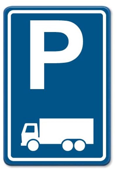 Parkeerbord Vrachtwagen - blauw - Weerbestendig Aluminium - 40x60 cm - Bevestiging: Zonder bevestiging (alleen het bord)