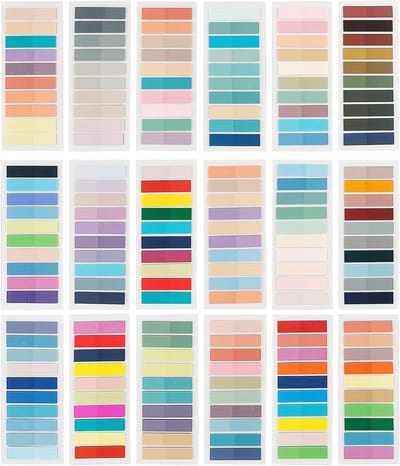 3600 Heftende Notities in 18 Stijlen, Transparante Plaknotities, Index Tabs en Kleine Plaknotities voor Kantoor en School