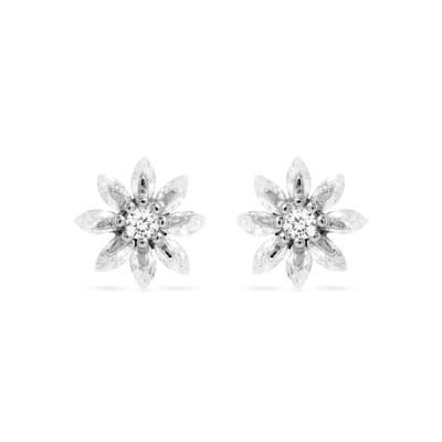 Luxenter oorbellen, gemaakt van 925 sterling zilver en glanzende zirkonia met gerhodineerde afwerking