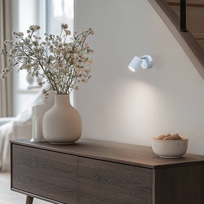 Luminex Wandspot Fun, lichtblauw, 14 cm hoog, verstelbaar, GU10