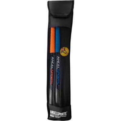 Hockeyset 2 Sticks 34” – Kunststof Hockeysticks Oranje & Blauw met Vlammende Bal – Straathockey Set voor Buiten en Training – Engelhart