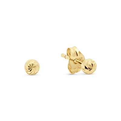 New Bling 9NBG-1039 – Gouden Oorbellen Dames – Oorknopjes Bolletjes – 14K Goud – 3 mm