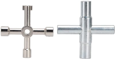 Solidchoice - Dailygoody - Set van 2 Gouden 4-Weg Sillcock Sleutels - RVS Water Sleutels voor Multifunctioneel Gebruik