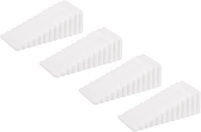 4-stuks Deurstopper - Deurstopper van siliconen - Deurstopper in wigvorm - Antislip tandoppervlak - Stapelbaar - Verwijderbare antibotsing - Geschikt voor deuren met kleine openingen of tapijtvloeren - Wit