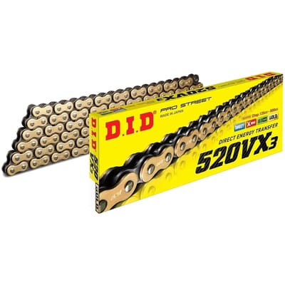 Motorfiets rolketting D.I.D 520Vx3(G&B) X 106 Mail. Zj