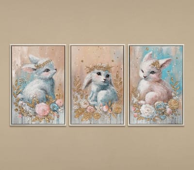 Canvas schilderij groot handgeschilderd boswezentjes fantasy schattig – YS-Art Gallery – Charmante wanddecoratie voor woonkamer – Schilderij voor kinderkamer en hal