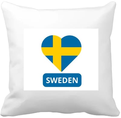 Akyol - sweden vlag hartje Kussen hoes - Zweden - reizigers - toerist - verjaardagscadeau - souvenir - vakantie - 40 bij 40 cm