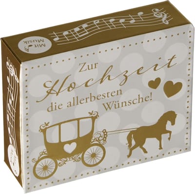Wensvuller Soundbox - Geldgeschenk Doos - Cadeau Geven - Speelt Melodie - 112 x 95 x 35 cm - Goud