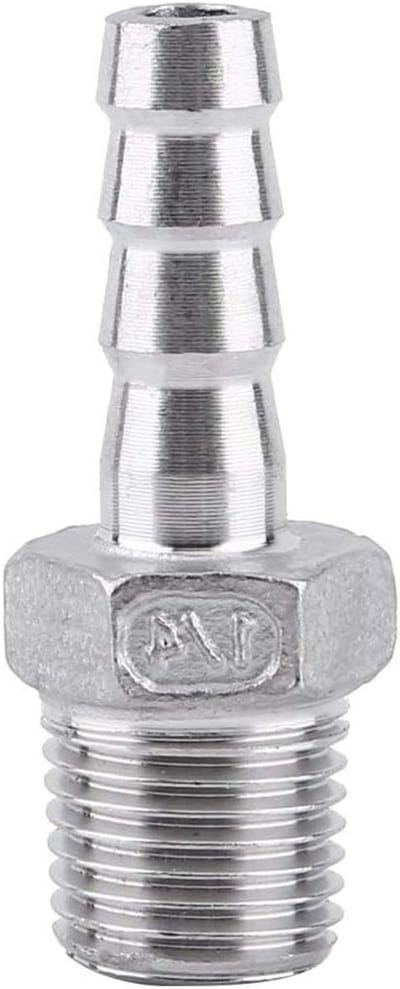 BSP Male Thread Pipe Fitting van RVS SS304 voor Barb Slangverbindingen 1/4" X 8mm - Duurzaam en Corrosiebestendig
