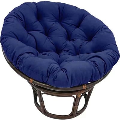 Rond Stoelkussen - Zitkussen Tuin - Buiten Ontspannen - Dikke Polyester Vulling - 120x120 cm - Marineblauw