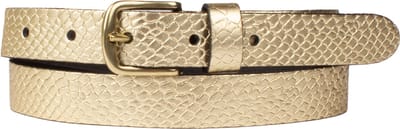 Petrol Industries Riem Dames - Broekriem - Met Slangenpatroon - Leer - Goud - 80 cm - XS