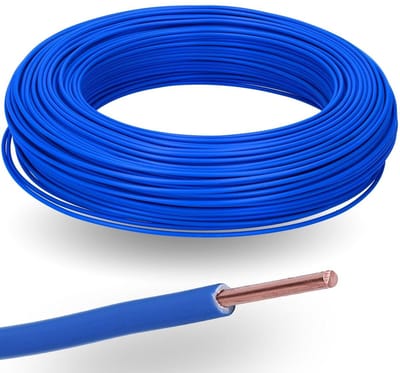 100 meter Kalitec H07V-U 1x2,5 mm² blauw in een kartonnen doos | Vlamvertragende PVC-draad met één ader en een doorsnede van 2,5 mm² | 450/750 VI-draad met één ader voor interne bedrading van machines en verlichting