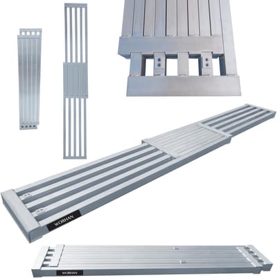 Uitschuifbaar Werkplatform - Telescopische Bord - Zwaar Werk - Extra Zwaar Uitgevoerd - 240 cm Lengte - Zilver