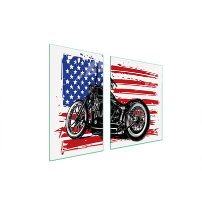 TMK ArtDeko - Glazen Snijplank en Beschermplaat - 100x52 cm - Motorfiets Thema