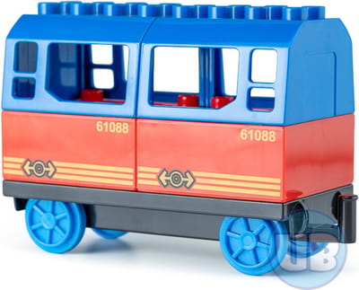 Uniblocks treinwagon - Rode wagon voor uitbreiding - 1,5+ jaar
