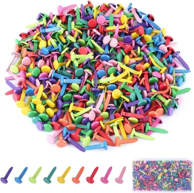 400 Stuks Ronde Vlechten Metaal Kleurrijk Patroonzakklemmen voor Scrapbooking en Handwerk