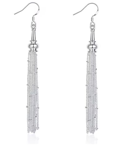 Zilveren -kwastjes -oorbellen -10 cm- Charme Bijoux
