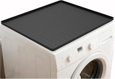 Wasmachinehoes 60 x 50 cm, antislip siliconen mat voor bescherming, wasruimte en keukenwerkblad, zwart
