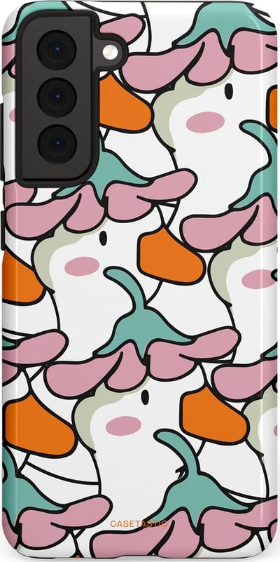 Casetastic Hoesje Geschikt voor Samsung S21 FE - Stijlvolle Beschermende Duo-layer Case - Bloempjeshoed