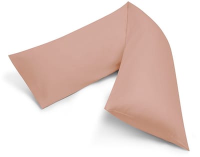 Yumeko kussensloop zijslaper katoensatijn cosmea roze 37x160 - Bio, eco & fairtrade - 1 stuk