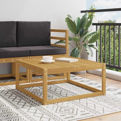vidaXL - Buiten - Voetenbank - Massief - Acacia - Hout - Wit - 79 - x - 79 - x - 37 - cm