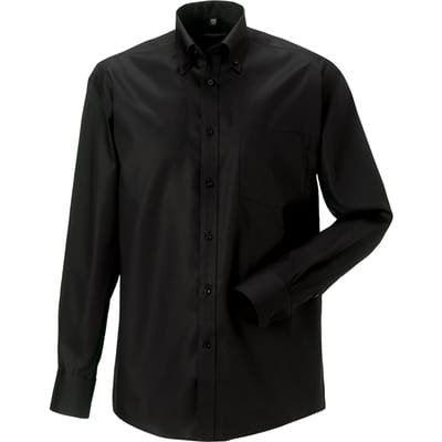 Russell Collectie Heren Lange Mouw Ultiem Niet-Ijzershirt (Zwart)