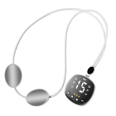 Slimme Elektrische Nekmassager EMS Microstroom Cervicale Wervelkolom Massager Draagbare Spierstimulator TENS Puls Warme Kompres Nek white