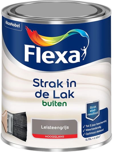 Flexa - Strak In De Lak Buitenlak Hoogglans - Leisteengrijs - Mengverf - 750 Ml
