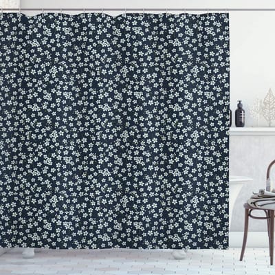 ABAKUHAUS Vergeet-mij-niet Douchegordijn – 175x200 cm – Polyester Blauw