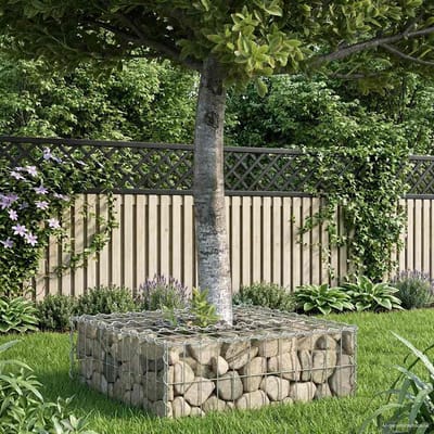 vidaXL - Gabion - verhoogd - bed - 60 - x - 60 - x - 20 - cm - Gegevens - staal - Zilver